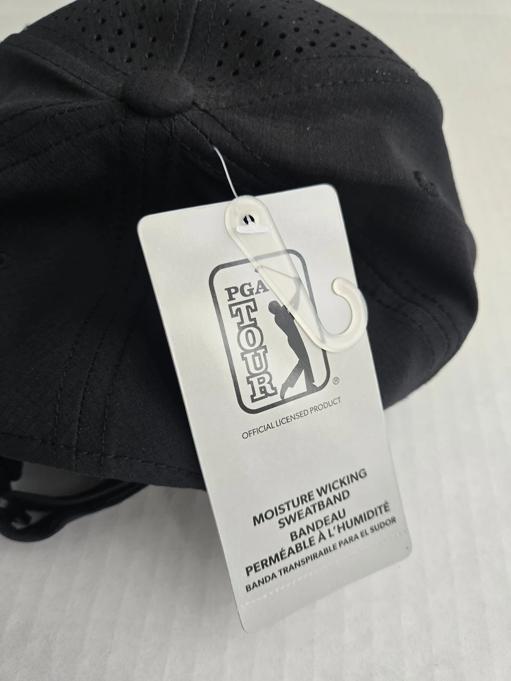 PGA Tour Ripstop Perforated Black Cap - NEW